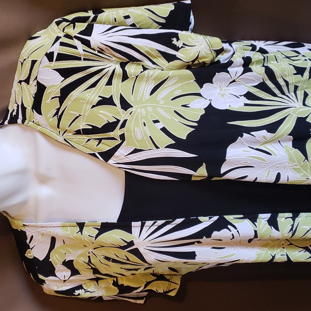Perceptions Faux Jacket Black & Lime Green Dress Size XL - NEW - Picture 3 of 11